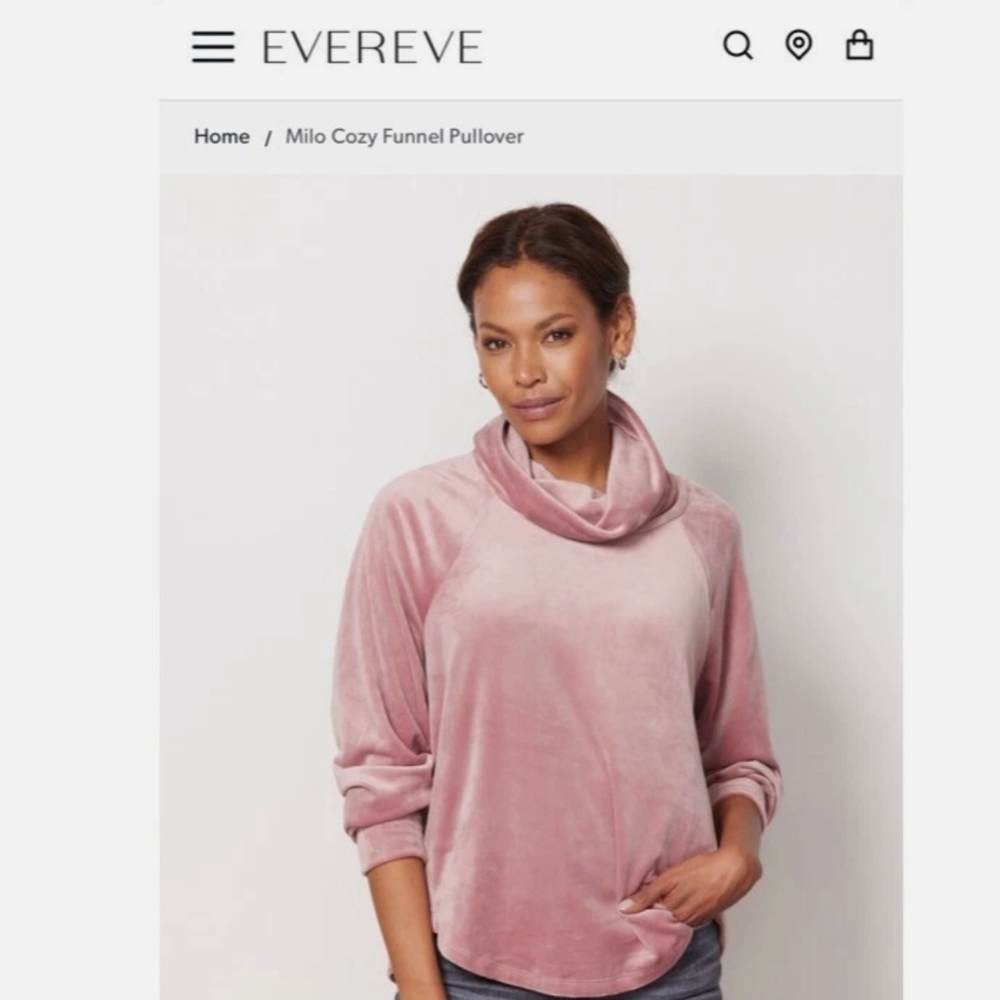 Evereve Mauve Funnel Neck Pullover